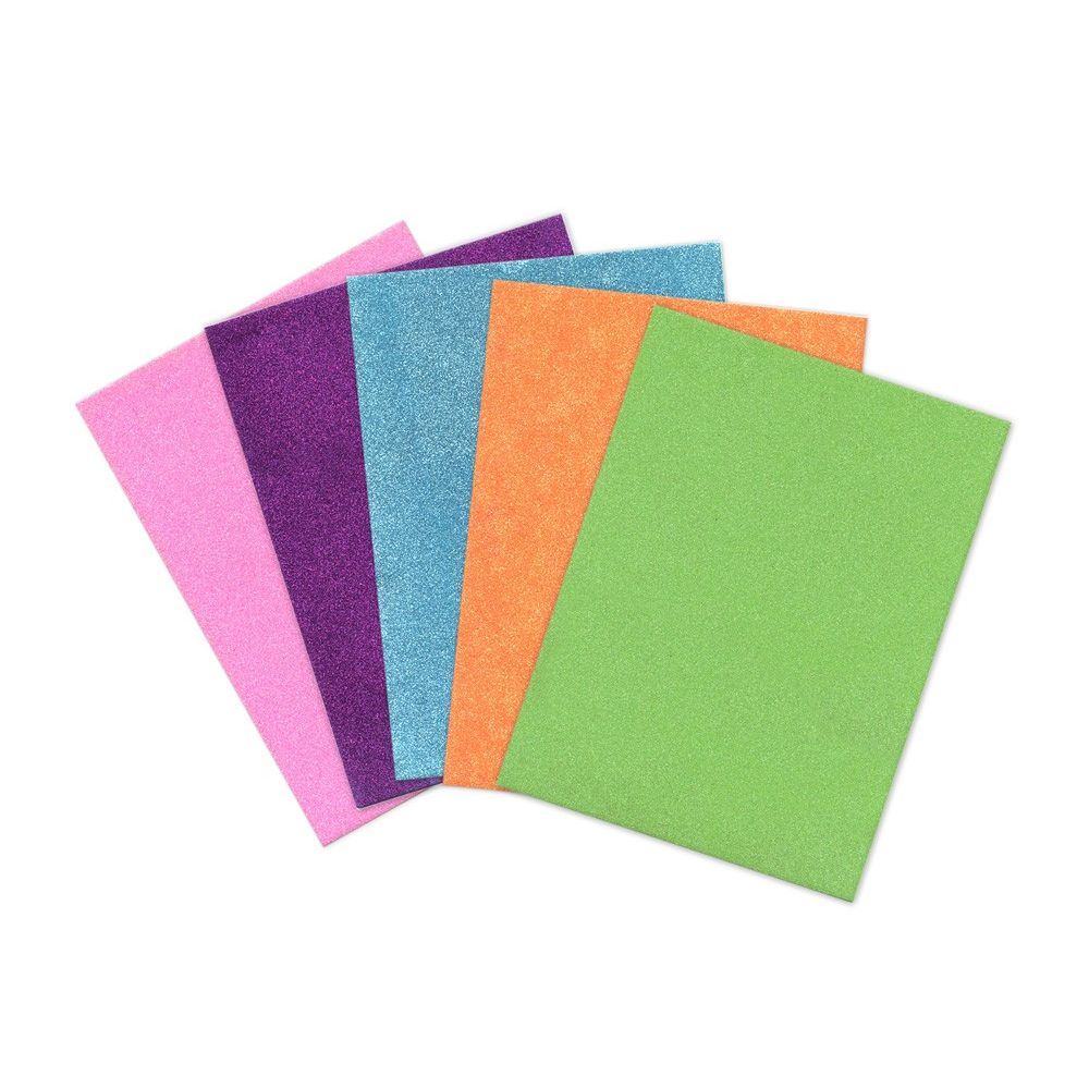 Fun Foam Glitter Sheets 9"x12" Asst 1/pc
