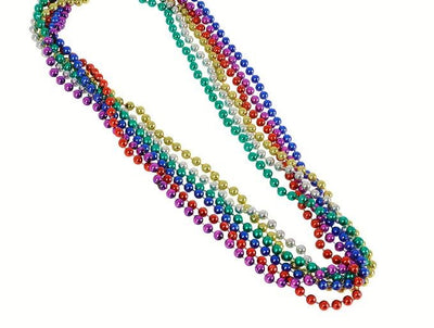 Assorted Metallic 7mm Bead Necklaces 12/pk