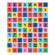 Mosaic Square Alef Bais Stickers 1/2" 13mm Color Print 10/pk