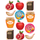 Stickers Rosh Hashana Die Cut Color Print 10/pk