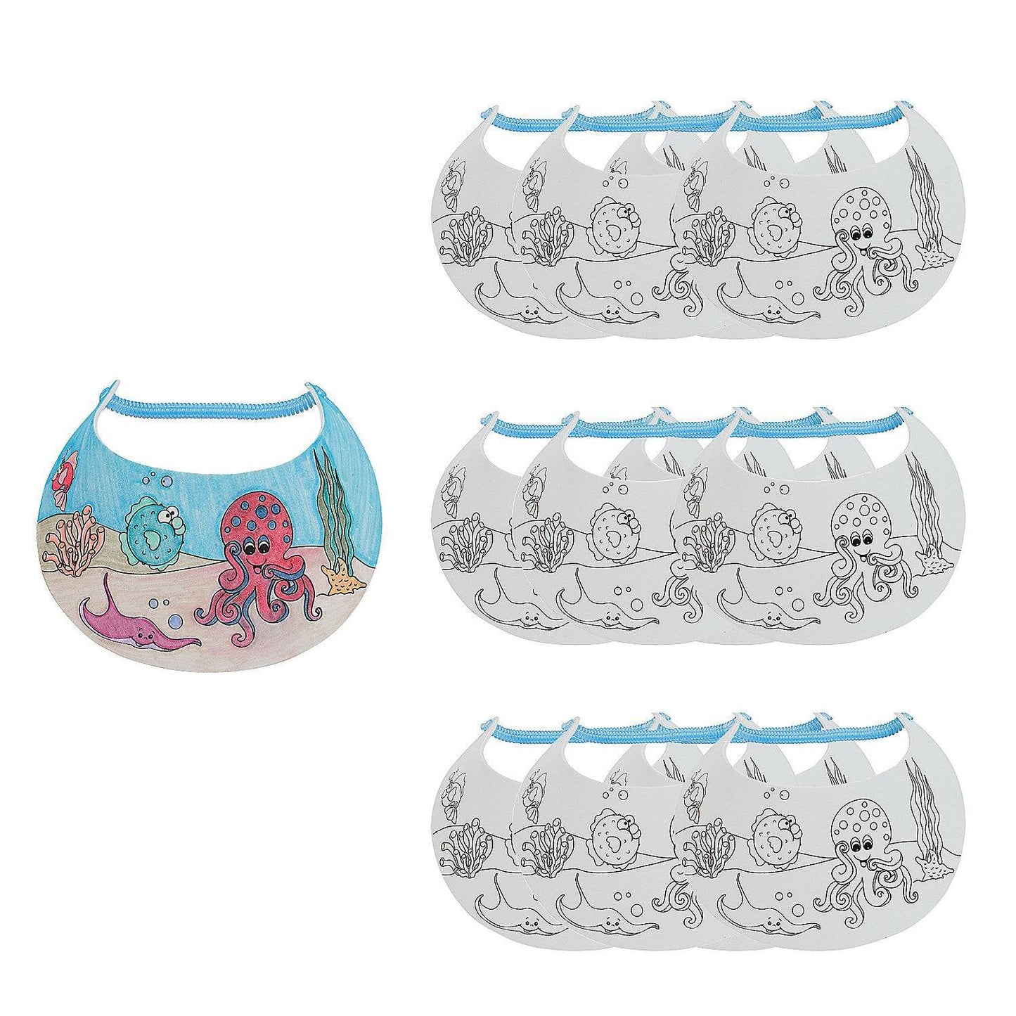 Color Your Own Under the Sea Foam Visors, 24"  - 12/pk