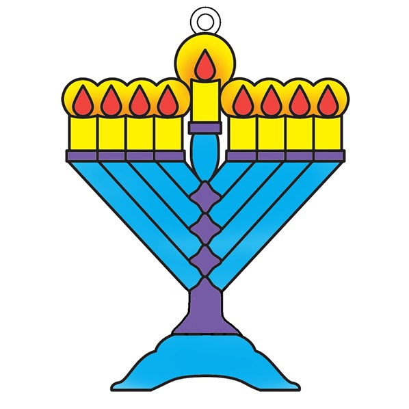 Suncatchers - Menorah  3.5" x 4.5" 12/pk