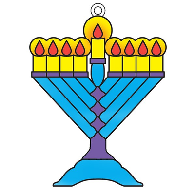 Suncatchers - Menorah  3.5" x 4.5" 12/pk
