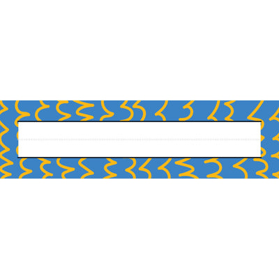 desk name strips - squiggles blue yellow