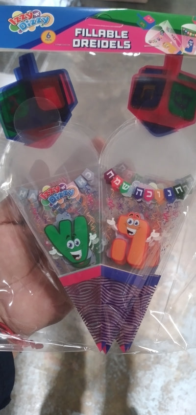 PVC Fillable Dreidels 6/pk