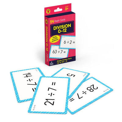 Division 0-12 Pocket Flash Cards 3 1/8" x 5 1/4" 54 Cards