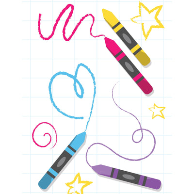 homework folder cover - crayon doodles 8.5' x 11" 12/pk