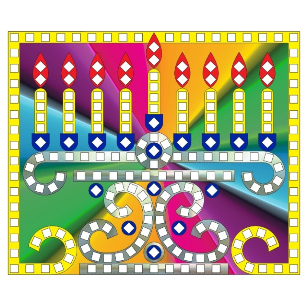 Chanukah Mosaic Kit  7.5″ x 9″  4 Colors