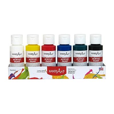 Acrylic Paint, Primary Colors, 6- 2oz Kit