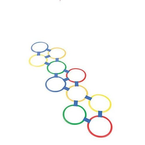 Plastic Hopscotch Ring Game 11" 10 Rings And 15 Attachments