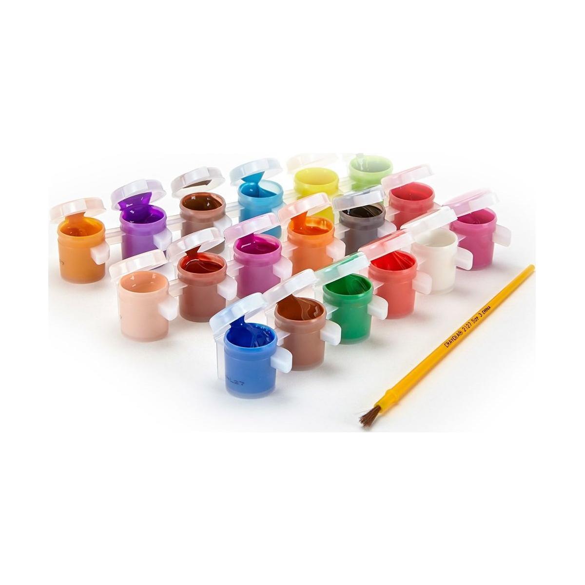 Washable Paint Pots with Brush 18 ct.