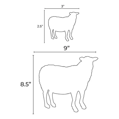 White Paper Lamb 8 1/2"x9"  &  3"x2" 20/pk