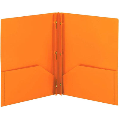 Poly Two Pocket Folder With Prongs Orange 1/pc
