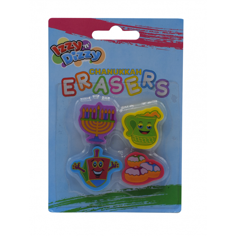Chanukah Erasers 4/Pk