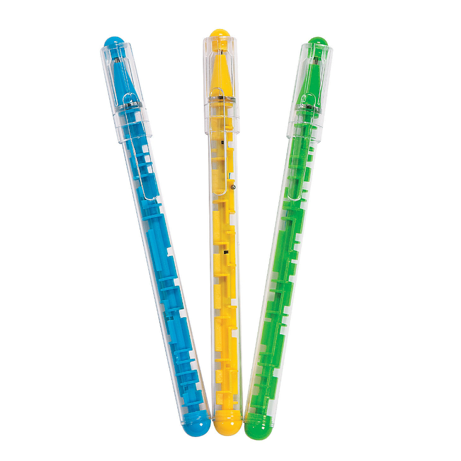 Plastic Maze Puzzle Pens 12/pk