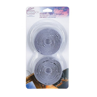 3/4" Adhe. Hook And Loop Tape Strip: White, 5/ft.
