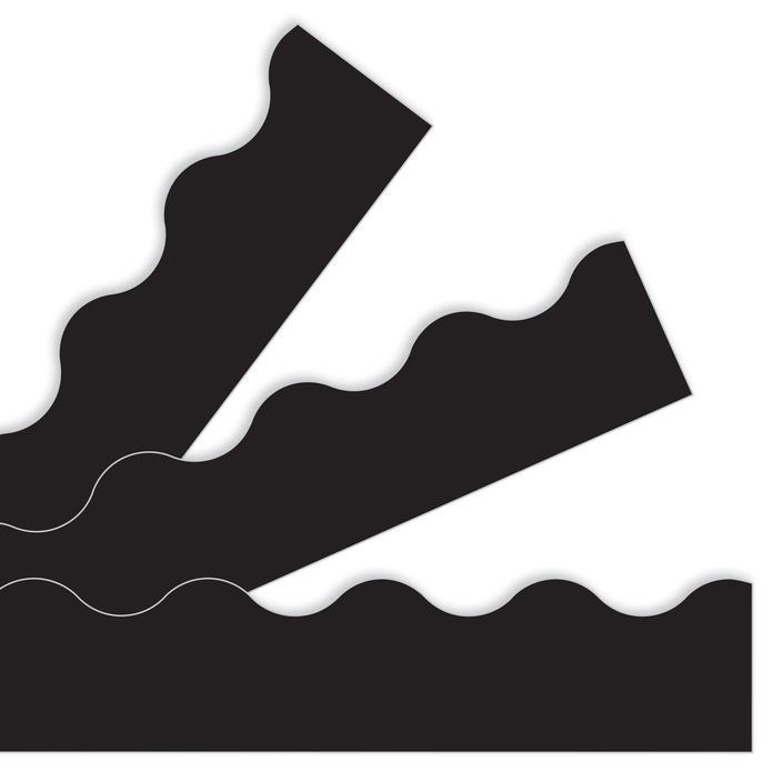 Solid Color Scalloped Borders (Black)