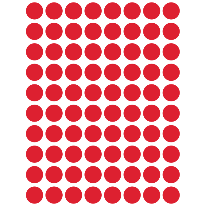 Color Coding Dot Stickers All 1/2" Red 13mm Color Print 32/pk