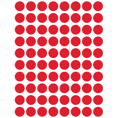 Color Coding Dot Stickers All 1/2" Red 13mm Color Print 32/pk