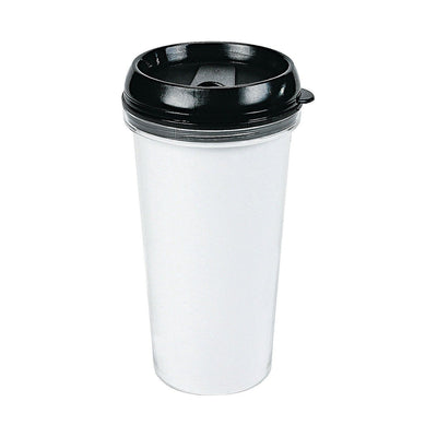 DIY White Plastic Travel Mugs with Lid, 6 3/4" 16 oz. - 6 Ct.