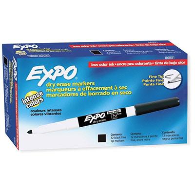 Dry Erase Marker Ultra Fine  (Black, 12/pk)