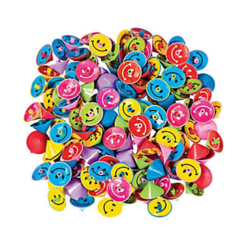 Smile Face Spin Tops 1 1/2" 144/pk