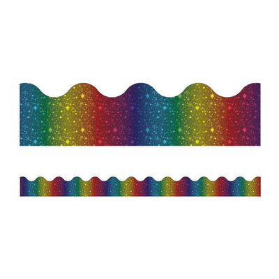 Rainbow Foil Scalloped Bulletin Board Borders