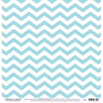 Open Stock -Patterned Paper - Double Sided - Sky Blue Chevron