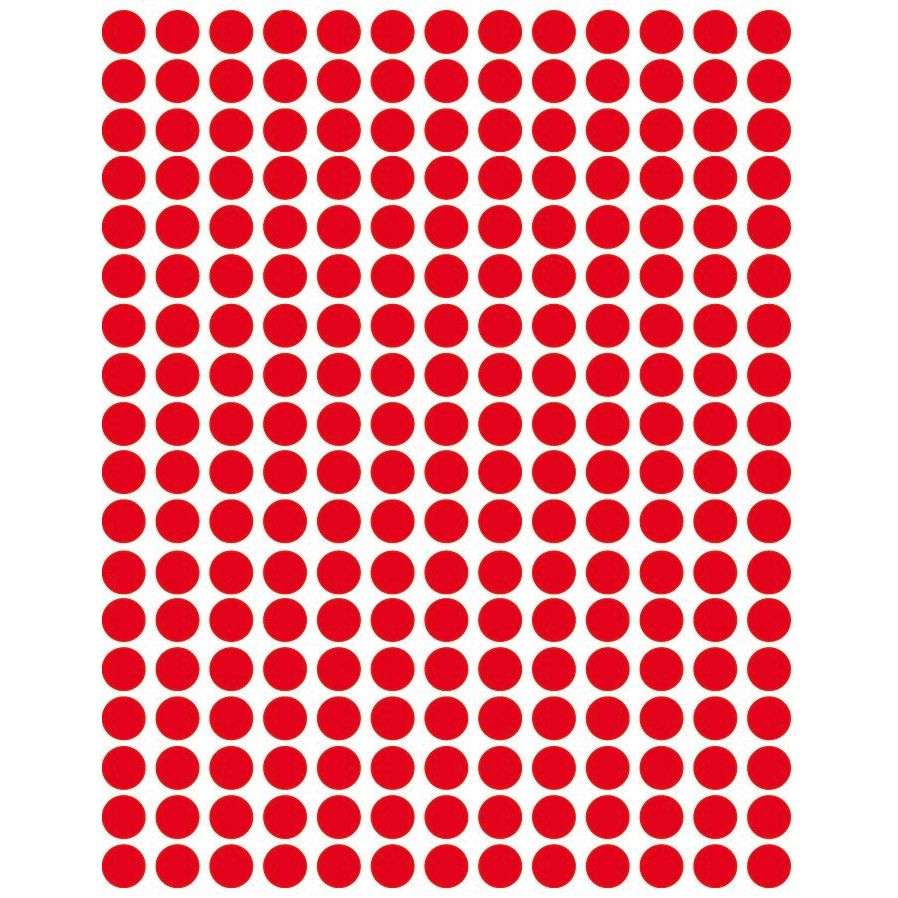 Color Coding Dot Stickers Red 1/4" 6 Sheets