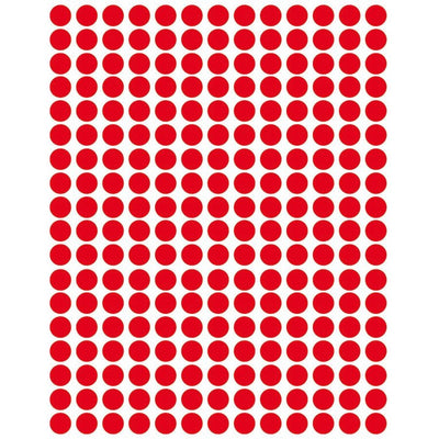 Color Coding Dot Stickers Red 1/4" 6 Sheets