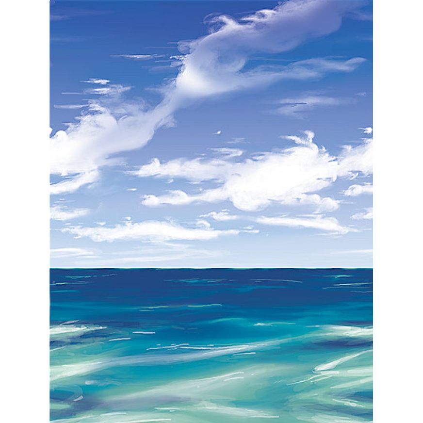 Vinyl Ocean Background 30 ft. x 4 ft.