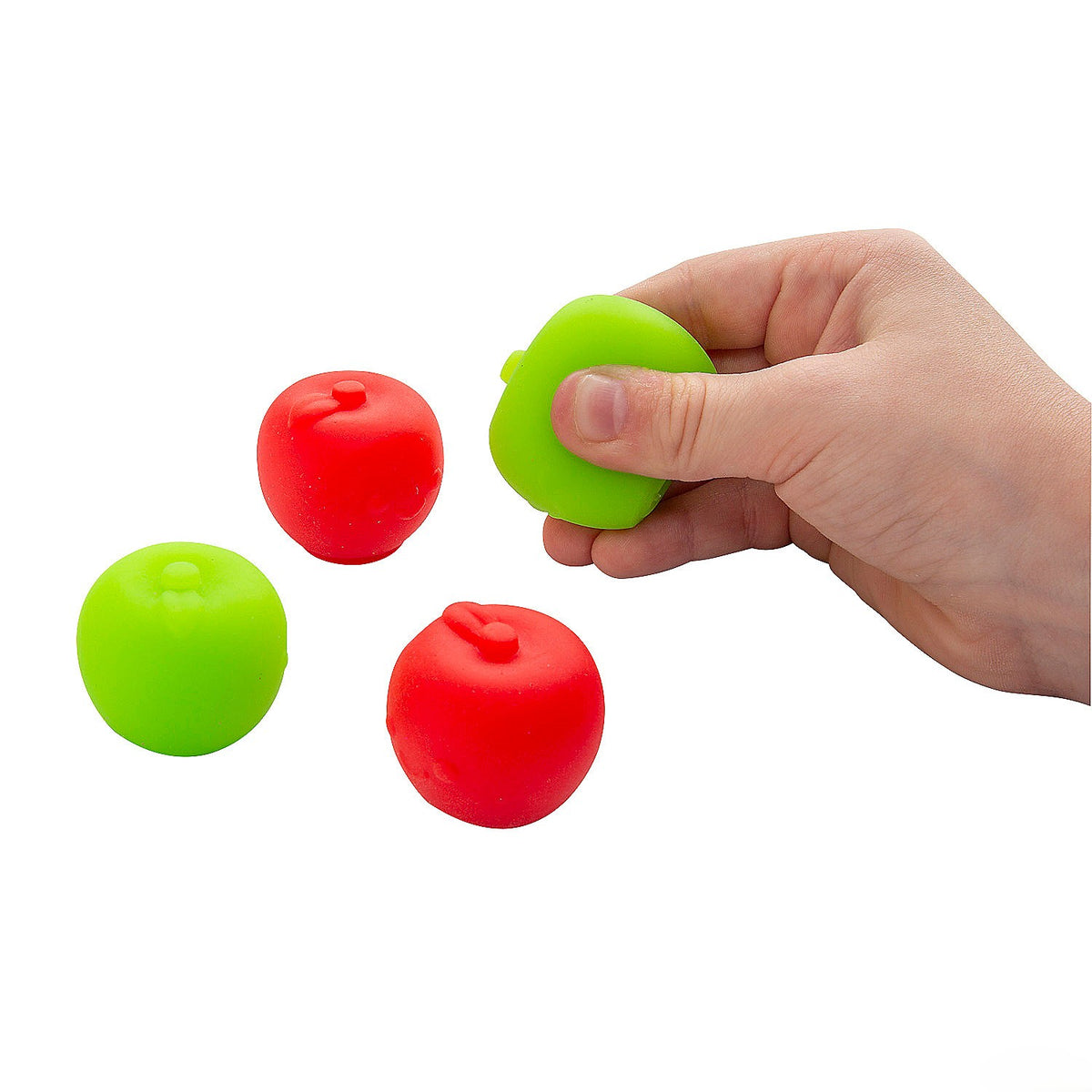 Bulk Mini Sticky Squishy Rubber Red & Green Apples 1 1/4" 72/pk