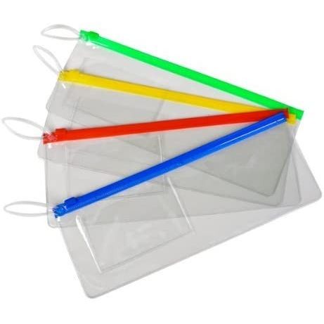 Vinyl Clear Zipper Pouches 12/pk