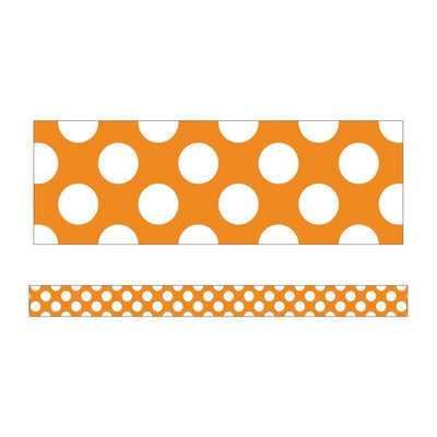 Orange With White Polka Dot Straight Boarder