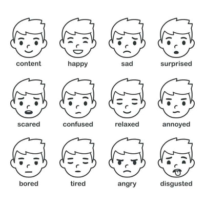 boys emotions chart poster 24x24.
