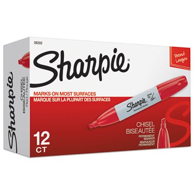 Sharpie Chisel Tip Permanent Marker (Red, 12/pk)