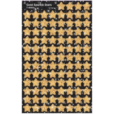 Gold Sparkle Star Stickers 7/16" 400/pk