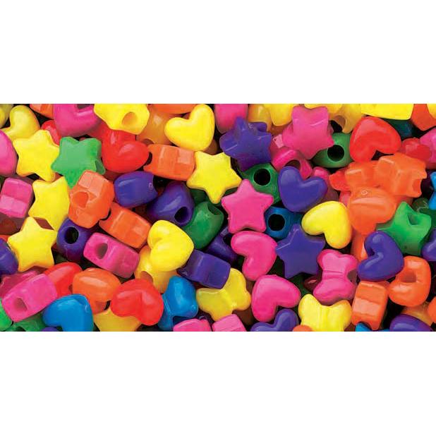 Mixed Pony Beads Hot Multi 13mm 1/2 Lb