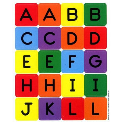 Square Assorted Colored Alphabet Uppercase Stickers