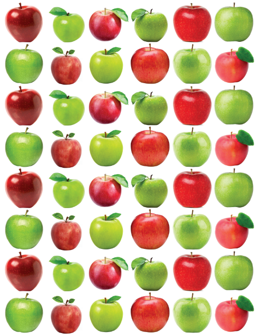 Stickers Apple 3/4" Round 19mm Color Print 10/pk