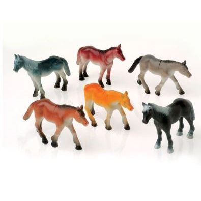 Jumbo Horse Toy Animals 4" 12/pk