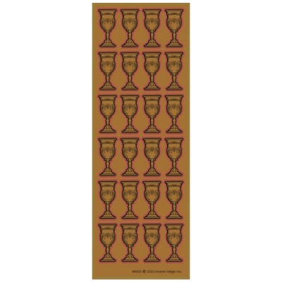 Gold Becher Kiddush Cup 1"x0.75" Foil Die-cut Stickers 25/pk