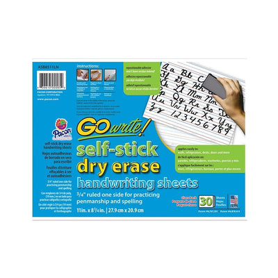 Dry Erase Handwriting Sheets 8.25" x 11" 30/pk