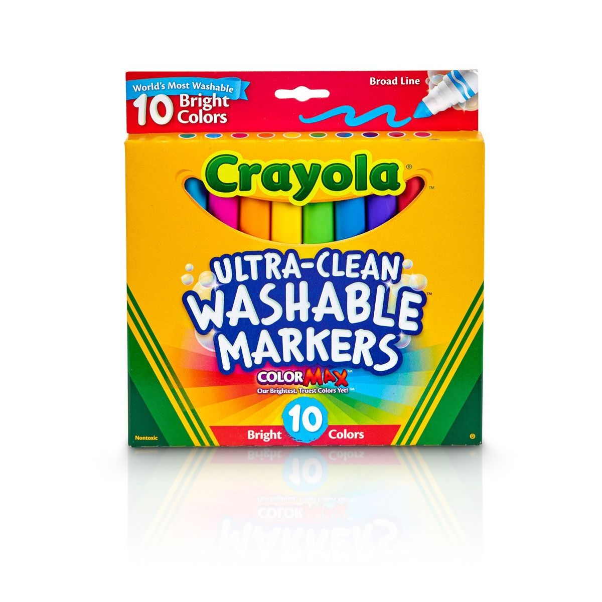 Crayola Broad Line Washable Markers Bright Colors 10/pk