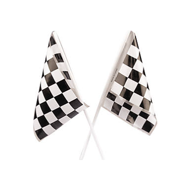 Black & White Checkered Flags 6" x 4" 12/pk