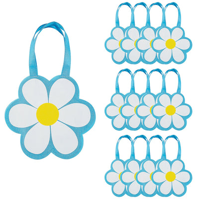 10" x 9" Medium Daisy Nonwoven Tote Bags -12 Pc.