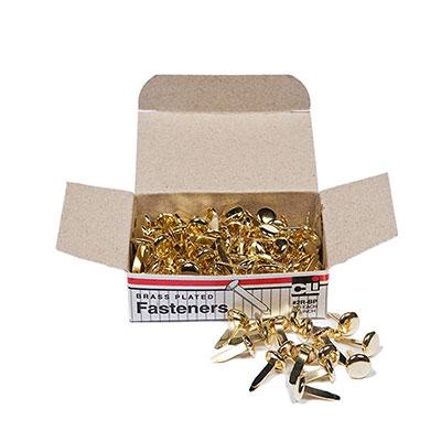 Fasteners Brass Plated (1", 100 Pack)