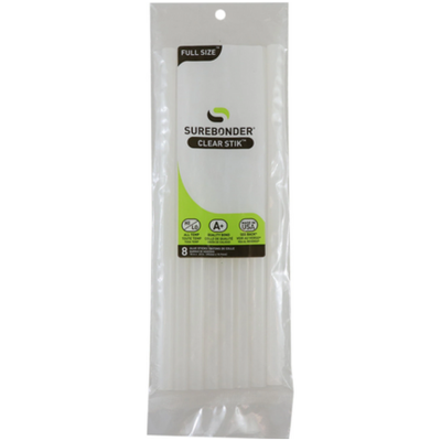 Clear Hot Glue Sticks For High & Low Temperatures, Full Size 10" - 8 Pack