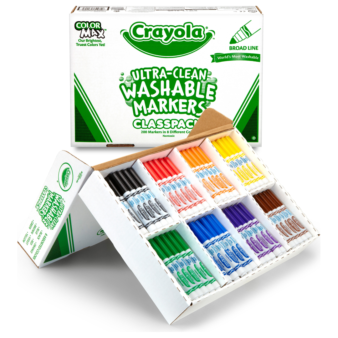 Washable Broad Line Marker Classpack 200/pk. 8 colors