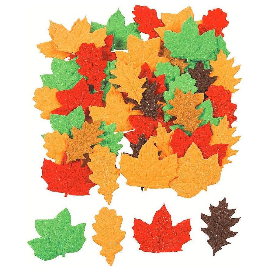 Fall Leaves Self Adhesive Shapes 2" 48/pk